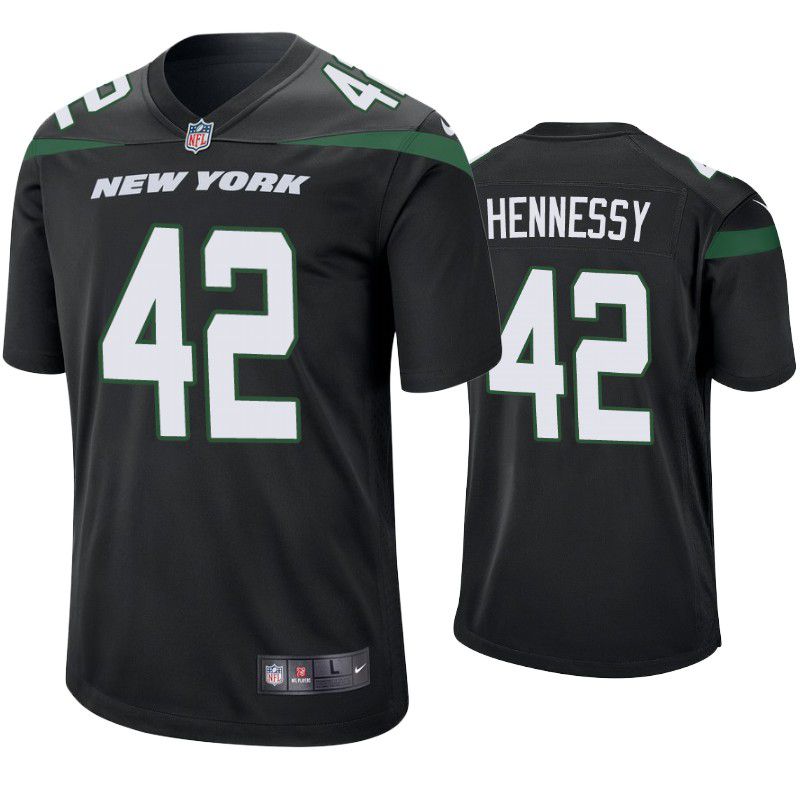 Men New York Jets #42 Thomas Hennessy Nike Black Game NFL Jersey